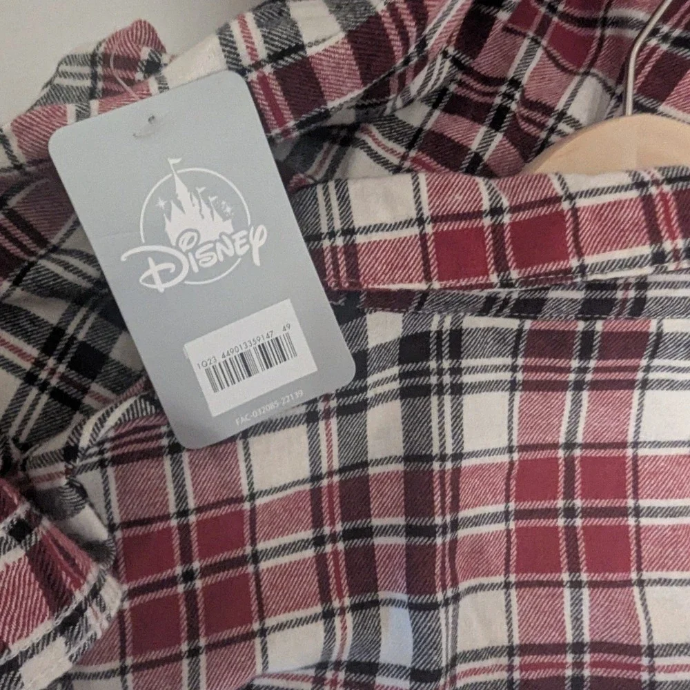 Disney Mickey Mouse Classic Plaid Pajama Set‎ Women's Sz 1X 100% Organic Cotton